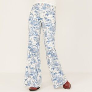 Wrangler nautical print high rise flare jeans